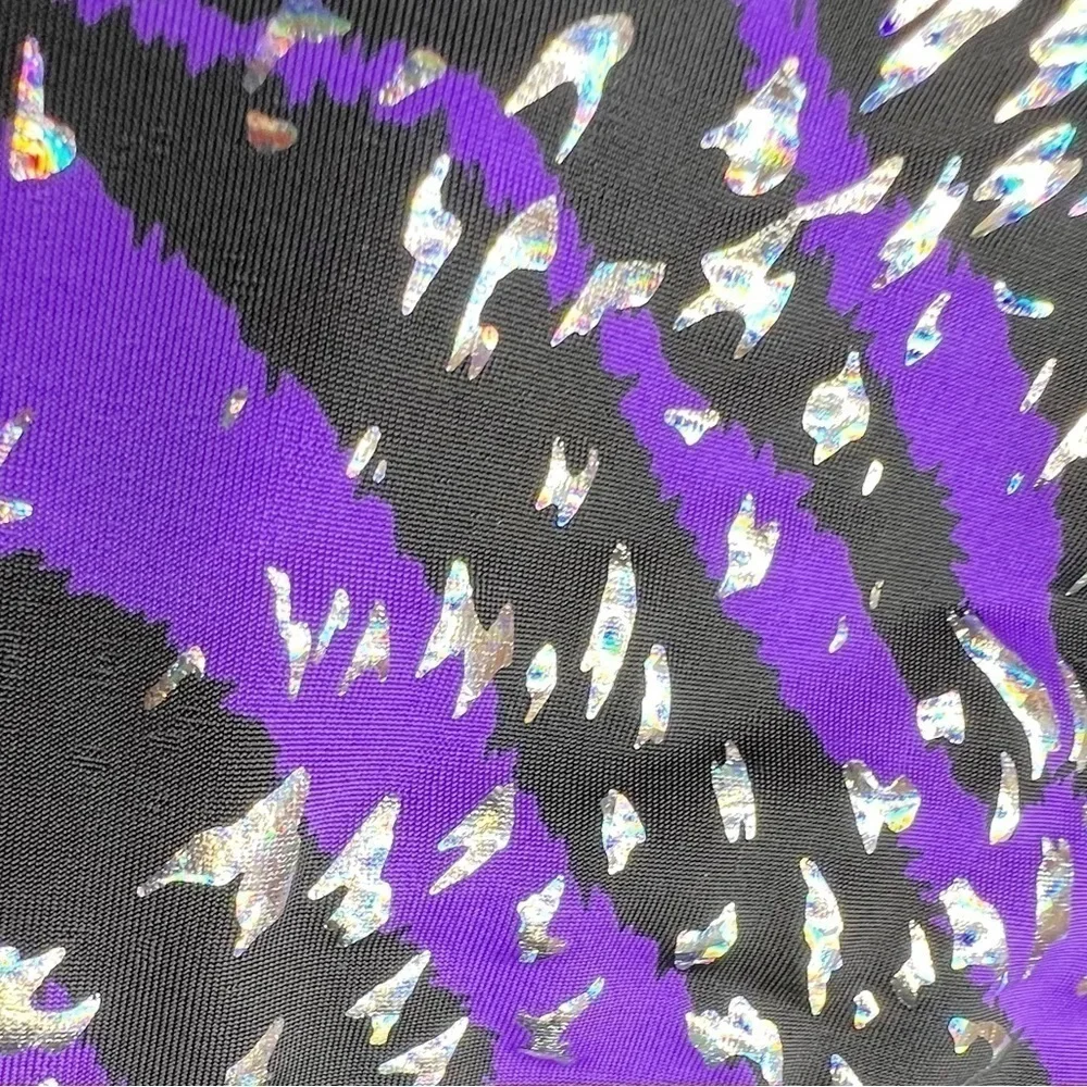 Body Wrappers Gymnastics Leotard Girls Size 16 Zebra Purple Black Silver New NWT